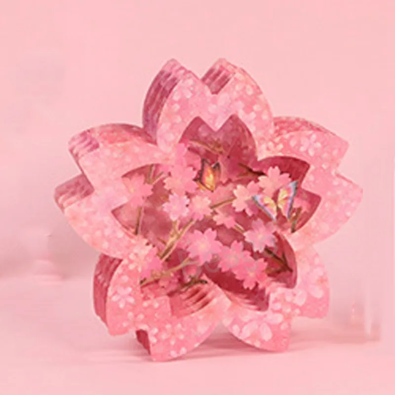 3D Pop Up tebrik kartı stereoskopik kartpostallar Rose Sakura Düğün Davetiyesi Doğum Günü Kartları Sevgililer Anneler Günü Hediyesi BH5826 TYJ