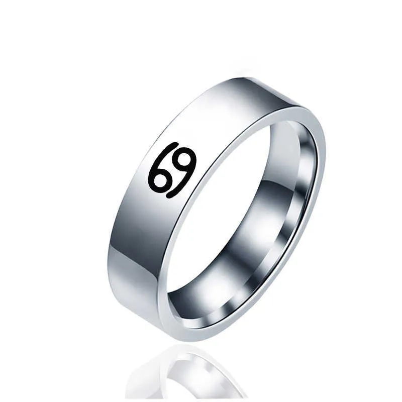 12 Zodiac Finger Ring Mode Rostfritt Stål Skytten Ringar Vänskap Smycken Tillbehör Julklapp Ringar för Kvinnor X0715