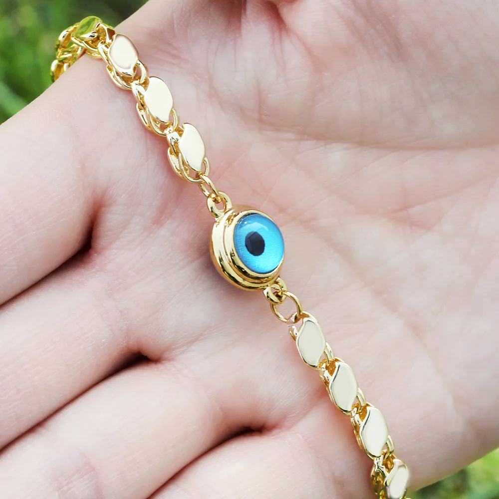 Fashion Women039s Men039S 18K Gold Evil Demon Eye Eye Bracciale Islamic Musulmic Daily Gathering Events Gioielli Gifts4156492