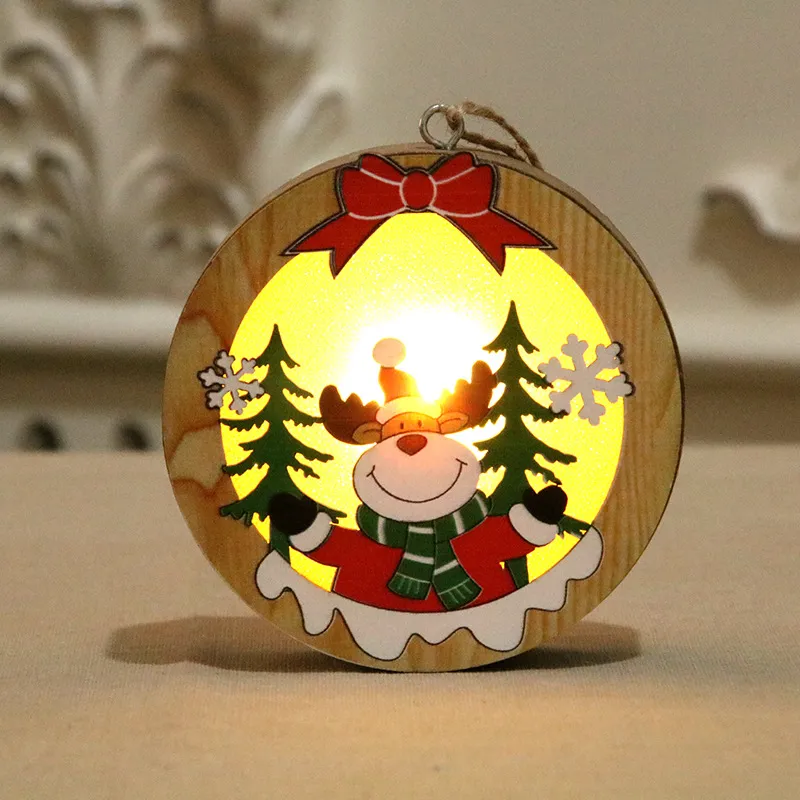 Christmas Decorations Wood Light Pendants Christmas Tree Pendants Small Gift Pendants