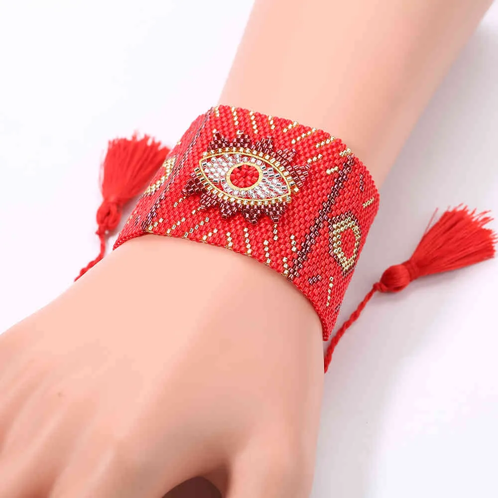 Rttooas turkiska lyckliga för kvinnor Pulseras mujer moda 2020 röda onda ögon charm armband rivet smycken