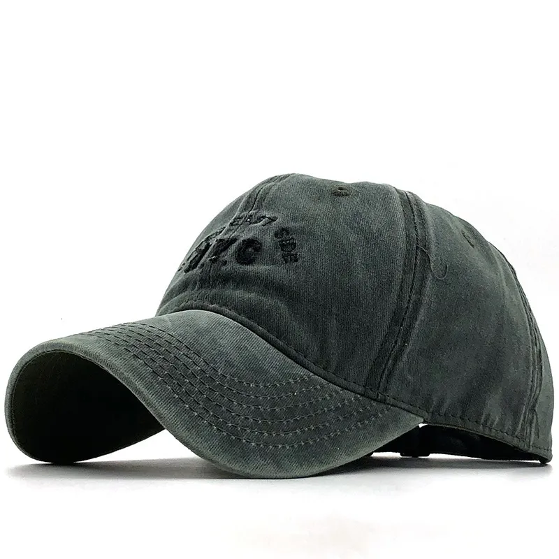 ボールキャップサマーウォッシュオールドデニム野球帽のレターNYC刺繍釣りsun207c