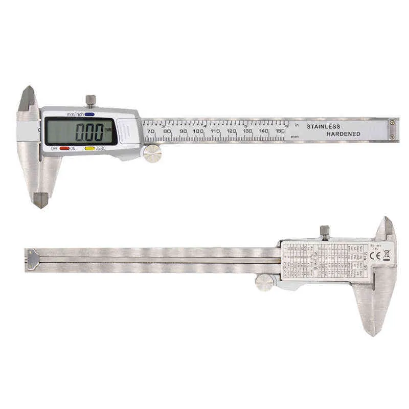 Digital Caliper 6 "150mm LCD Messschieber paquimetro measuring instrument Vernier Calipers Measuring Tool Stainless Steel 210922