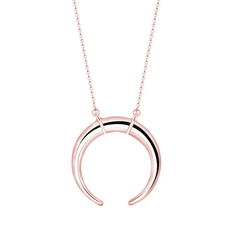 Déclaration Horn Crescent Moon Pendant Collier à longue chaîne pour femmes Bijoux Simple Gift Gift Kolye Bayan Colliers 2808