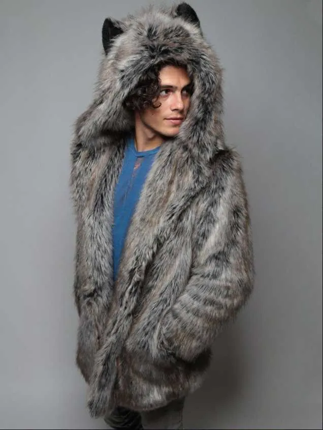 Kış Çift Erkekler Faux Kürk Casual Rahat Artı Boyutu Kadın Kapşonlu Kürk Ceket Ceket Ayı Kulak Sıcak Uzun Kollu Ceket Palto 211207
