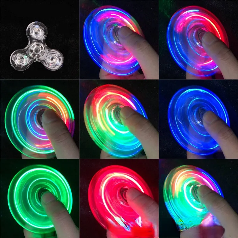Grappig speelgoed kleurrijk kristal lichtgevende led licht spinner 16 led lamp kralen stress relief speelgoed kinetische gyroscoop voor kinderen7003193