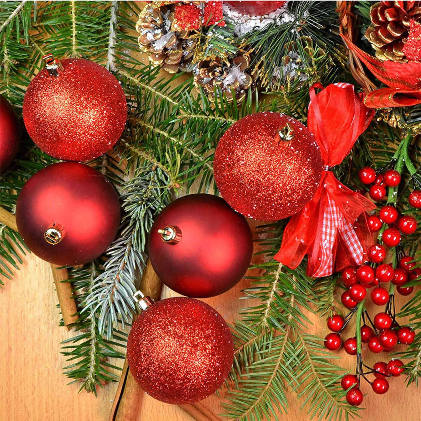 100шт рождественские украшения мяч повесить шарики рождественские украшения висит дерево подвески год вечеринка орнамент декор пены шарики 211104