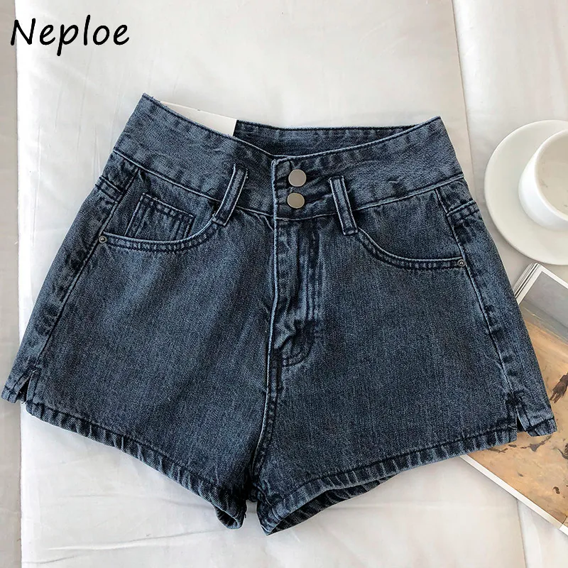 Neploe taille haute hanche shorts feminino été nouveau slim denim court femmes vêtements d'extérieur tout match 210423