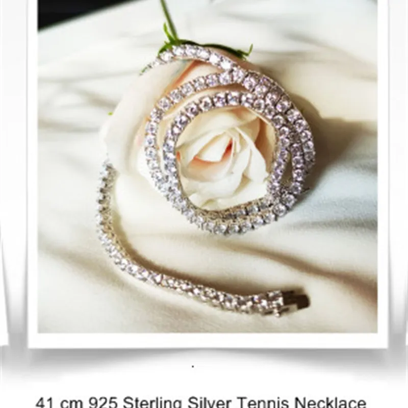 Реал 925 Классические 1521 см теннисные бюджеты 2 мм 3 мм 4 мм 5A Zironia Eternal Wedding Luxury Sellling Silver Bracelet3079232