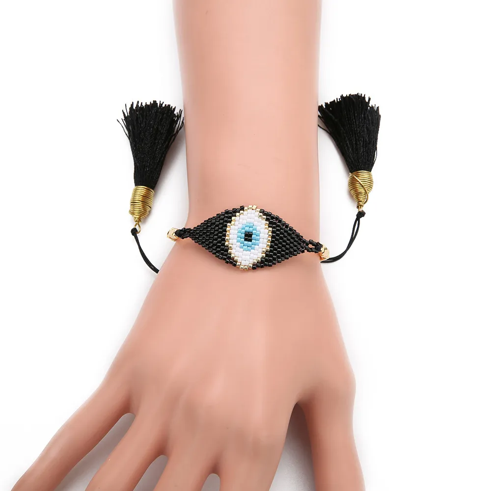 Pulsera SHINUSBOHO para Hombre MIYUKI, pulsera malvada de la suerte, Puseras de ojo turco para Mujer, Moda 2020, joyería hecha a mano completa