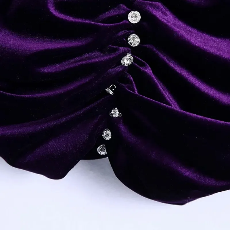 Women Button Decoration Velvet Sling Short T shirt Casual Lady Sexy Crop Tops Ladies TT1387 210430