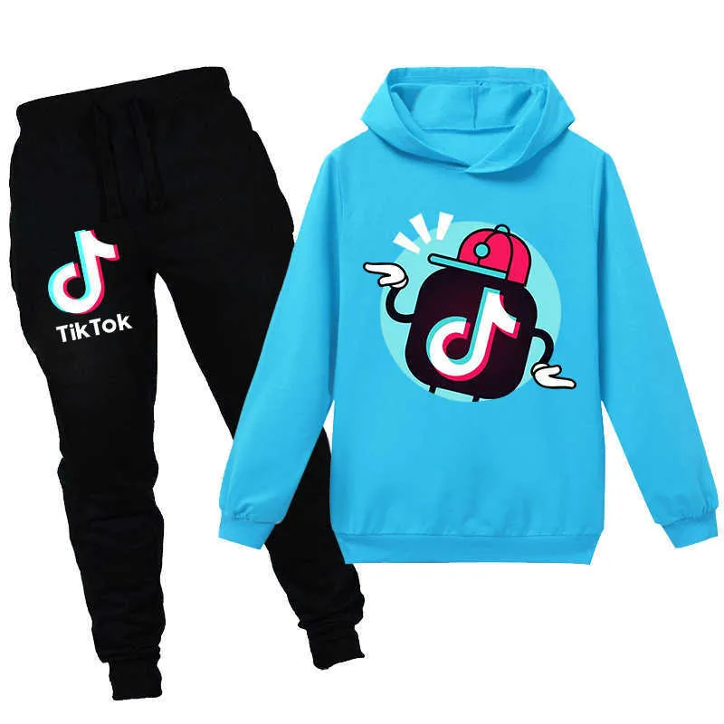 Kinderkleding tweedelige sets Jongens Meisjes TikTok Trainingspakken Tieners Sportpak Tieners Hoodies Sweatshirts Broeken Hiphopkleding Lababy102