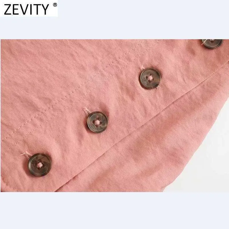 Zevity Women Sweet Side Breasted Solid Color Casual Slim Shorts Skirts Female Chic Hem Ruffle Shorts Pantalone Cortos QUN736 210603