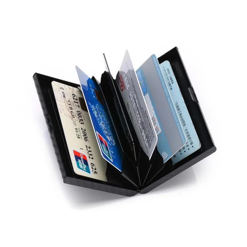 Portfele Bycobecy 2021 Portfel z włókna węglowego Metalowe plastikowe uchwyty na karty Plastikowe Piszplot Paszport Dokument Organizator RFID MĘŻCZYZNA KOBIETY 288K