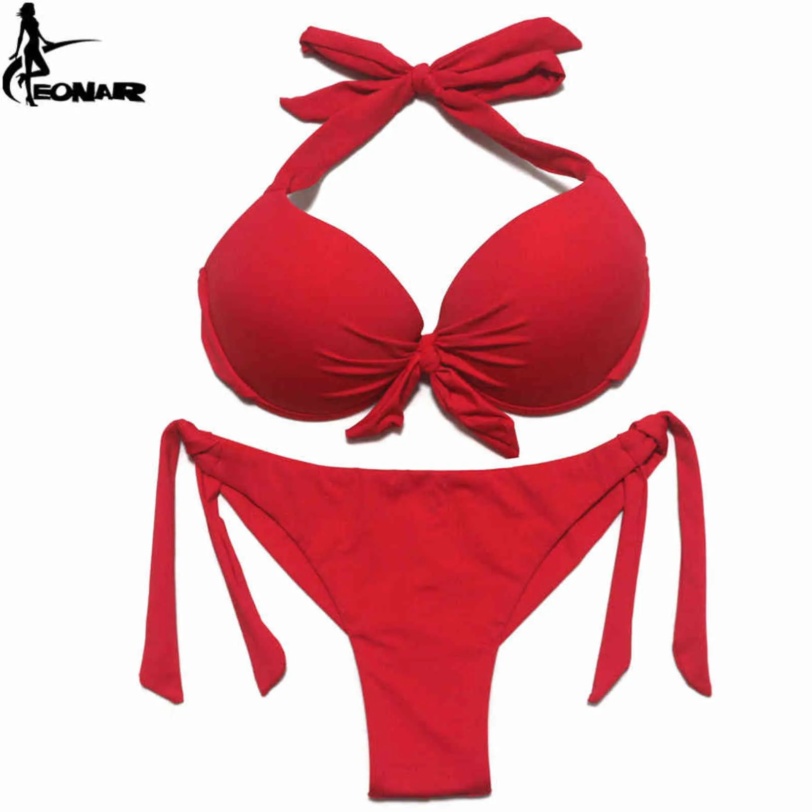 Eonar Bikini Solid Baddräkter Kvinnor Push Up Set Brasilian Cutclassic Bottom Bed Bathing Suits Sexig plusstorlek Badkläder 2111205755511