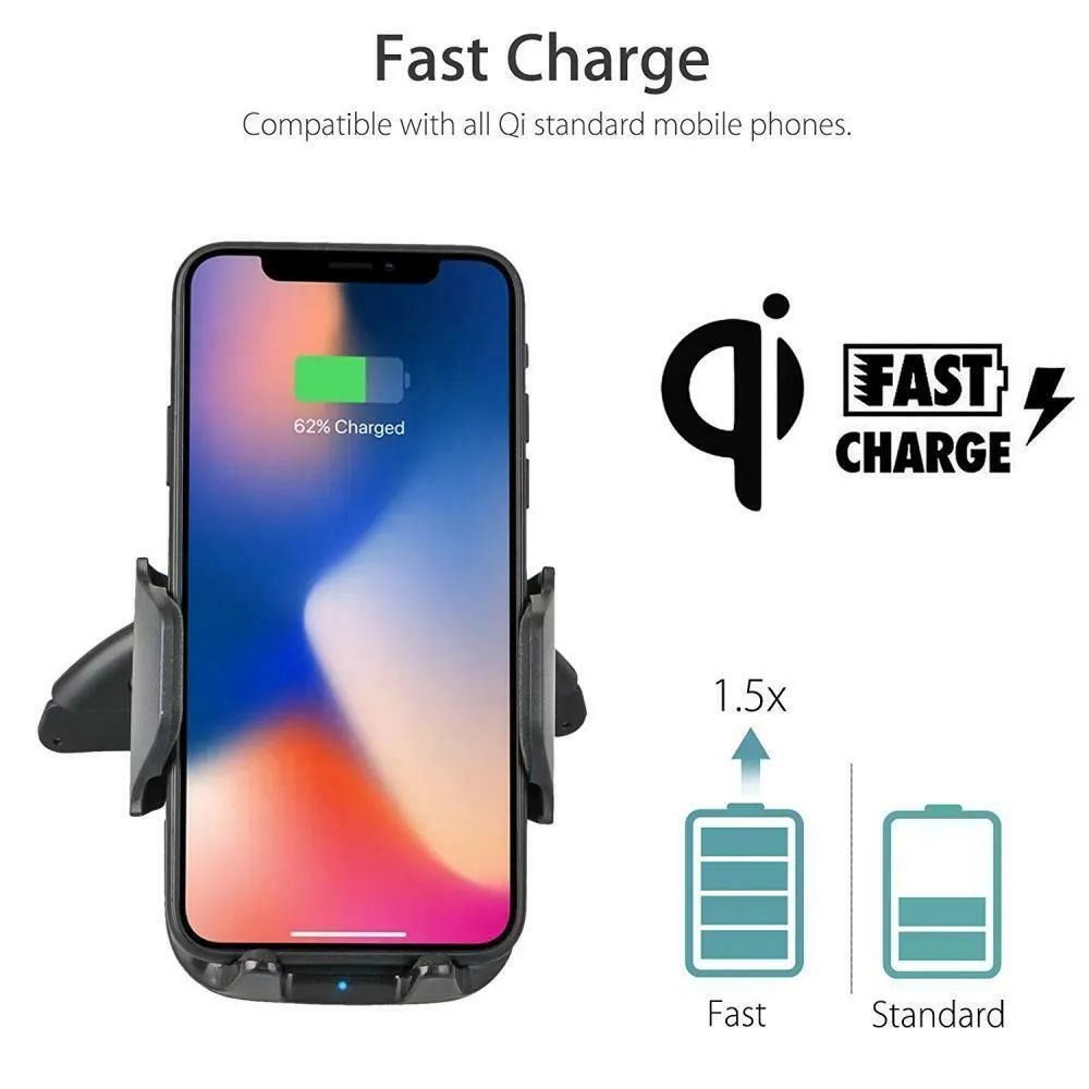 XMXCZKJ Qi chargeur sans fil pour iPhone 11 Pro Xiaomi Samsung CD Slot Mount rapide sans fil charge voiture support de téléphone