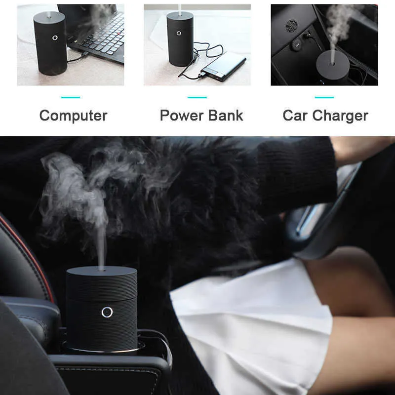 Diffuseur d'arôme ultrasonique pour bureau de voiture, humidificateur d'air d'huile essentielle, aromathérapie à la maison, USB Nano Cool Mist Maker 210724