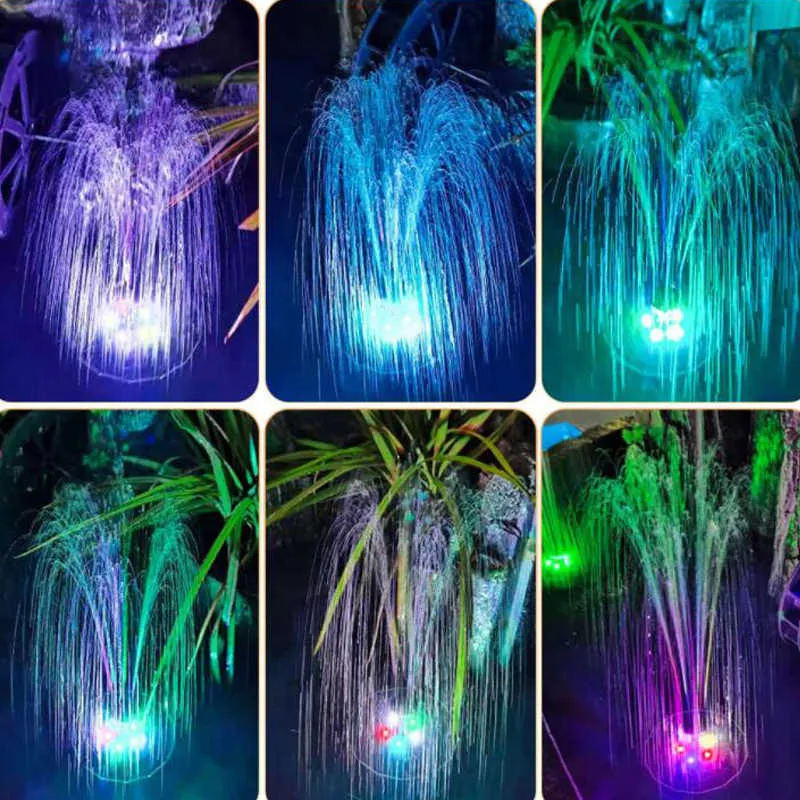 Creativo galleggiante solare fontana piscina decorazione pannello luminoso a LED colorato pompa acqua alimentata prato stagno 210713