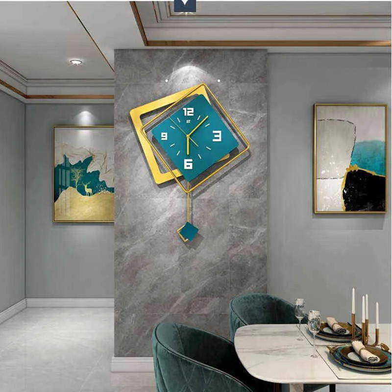 Light Luxury Swing Wall Clock Living Room Nordic Minimalist Home Decoration Fashion Hanging Watch Creative Wall Decor Clocks H1230