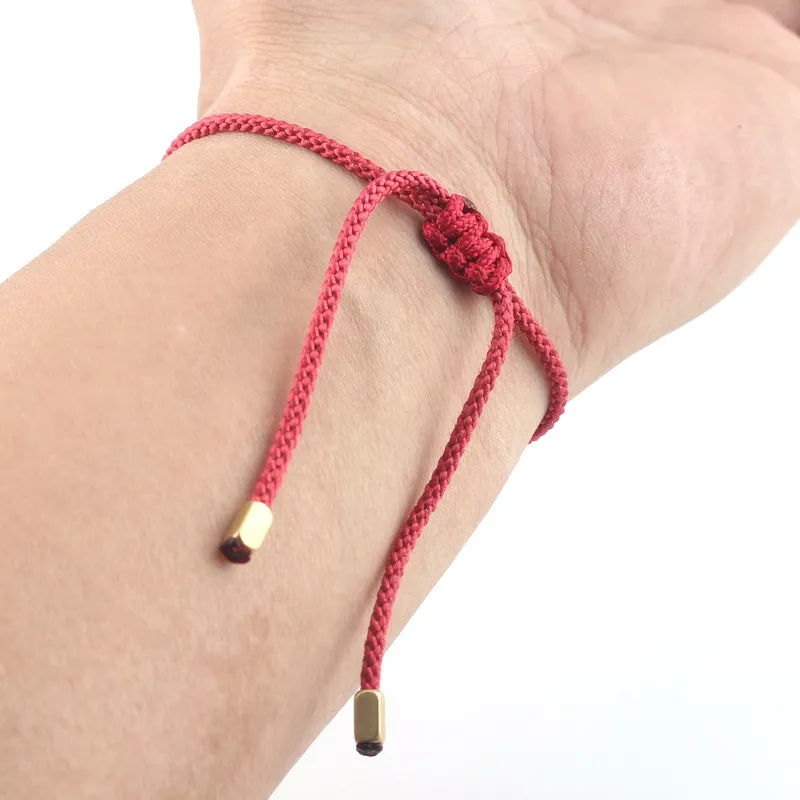 GOODCHANCEK – bracelet tibétain en perles de cuivre, corde porte-bonheur réglable, fait à la main, pour femmes et hommes, bouddhiste