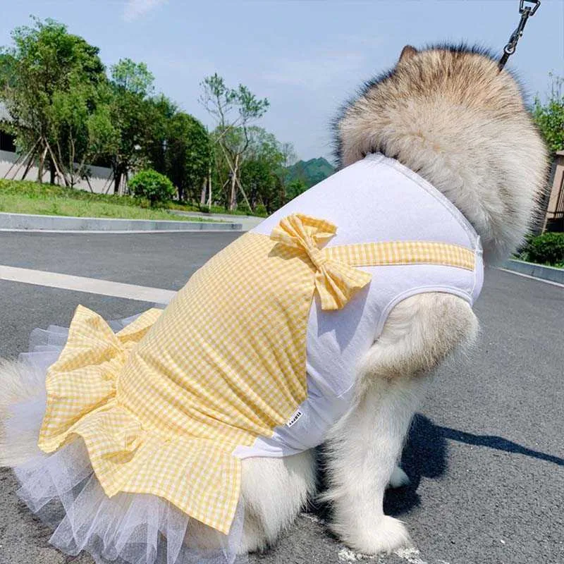Robe de printemps et d'été pour chiots, vêtements pour animaux de compagnie de taille moyenne, Costume Labrador Golden Retriver, robes pour grands chiens Disfraz Perro