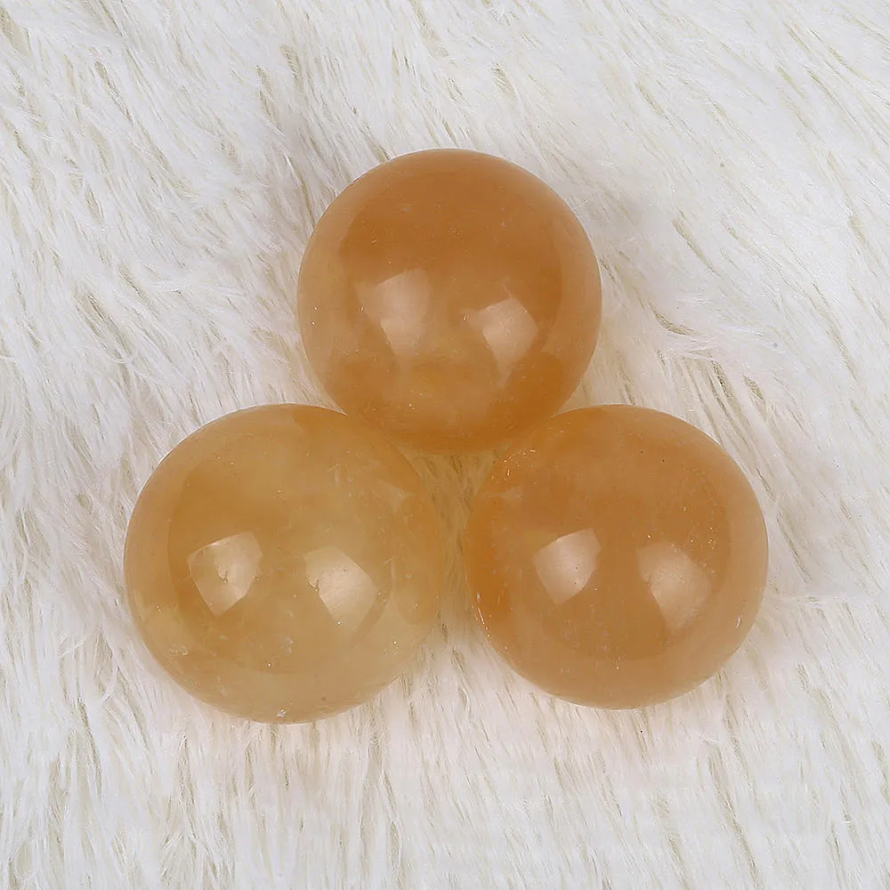 40 mm natuurlijke citrien calciet kwartskristal bol bal healing Gemston Home Decor9505563