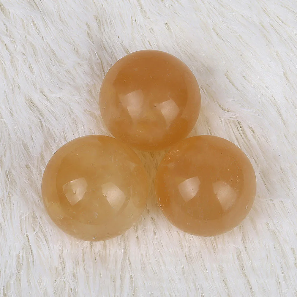 40mm naturlig citrin calcite kvarts kristall sfär boll läkning gemston heminredning9505563