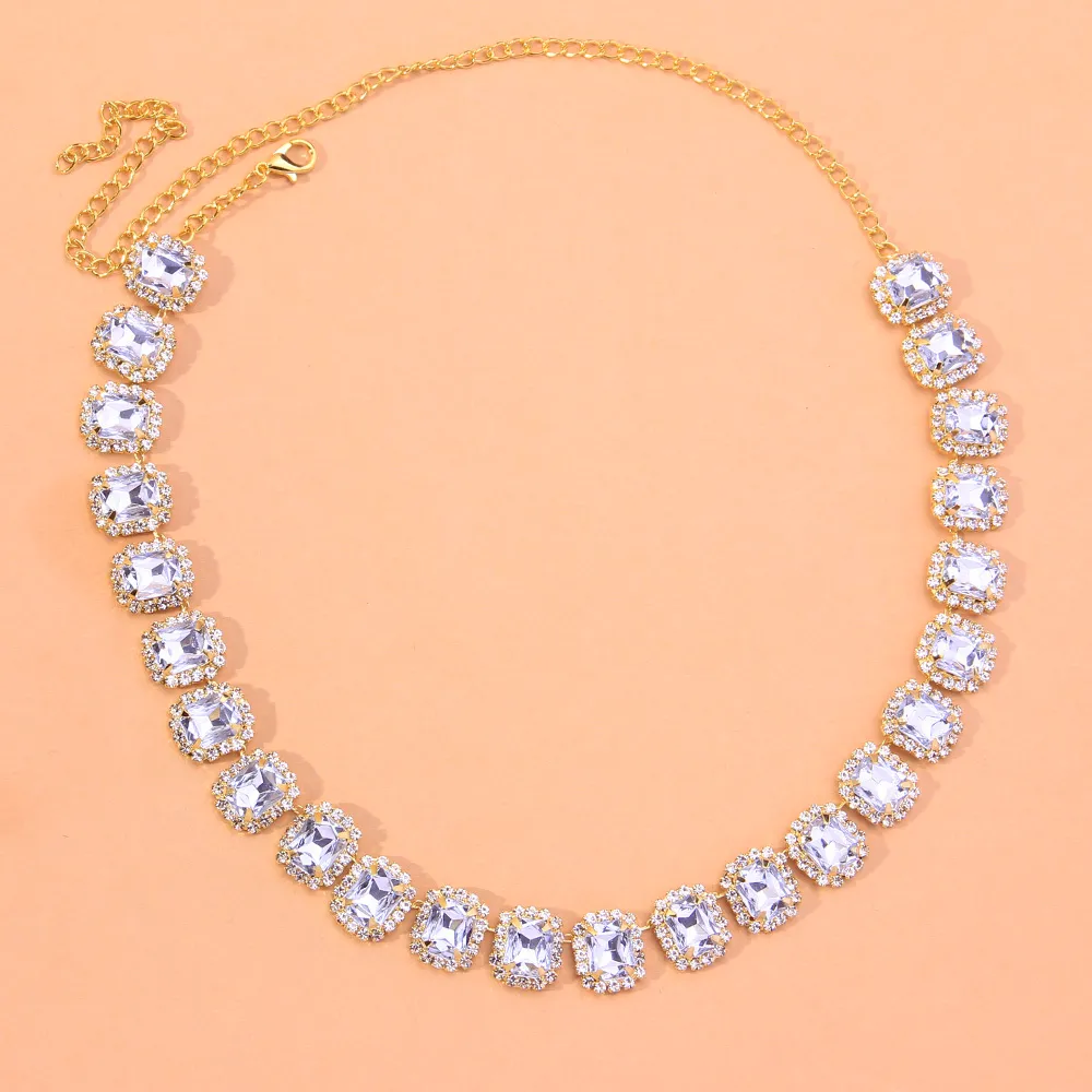 Collier ras du cou en cristal de luxe pour femmes et hommes, breloques avec strass, collier de Tennis, cadeau de demoiselle d'honneur, bijoux entiers, 2021