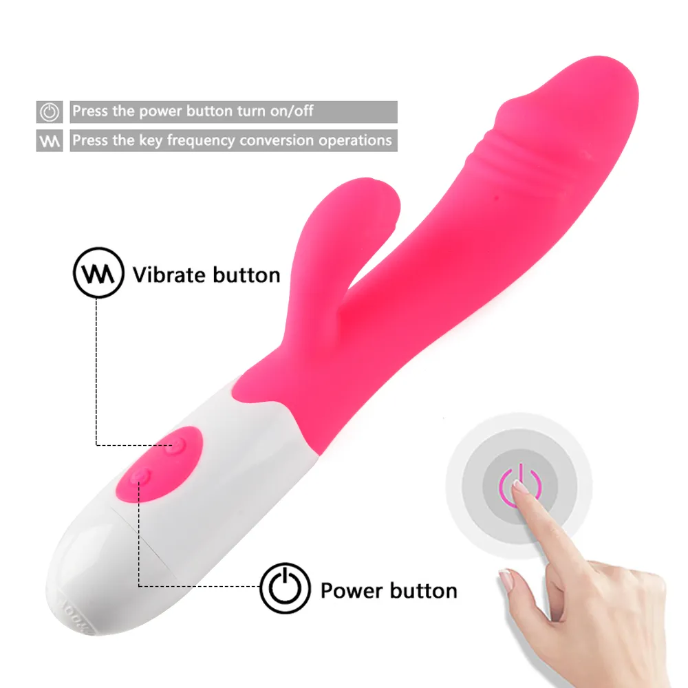 Masaje juguetes sexuales para mujer vibrador punto G consolador doble vibración mujer clítoris vagina silicona impermeable adulto 30 velocidades