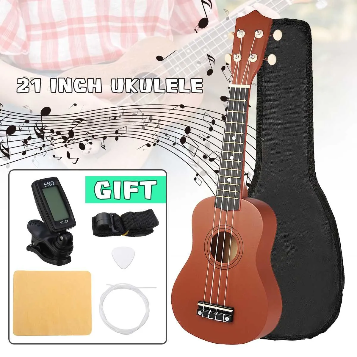 21 -calowy mini ukulele 4 struny ukulele kolorowe mini gitarowe muzyczne instrumenty edukacyjne zabawki dla dzieci Prezent Początkujący H9841150