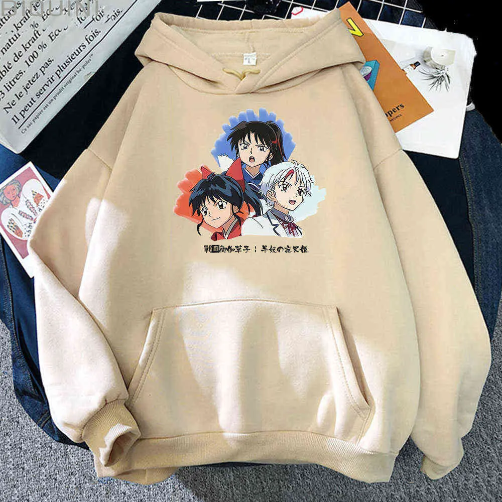 Anime Hoodies Frauen Yashahime Prinzessin Halbdämon 90er Jahre Kawaii Ästhetische Kleidung Frühling/Herbst Lose Farben 12 Sweatshirts Koreanische Y0820