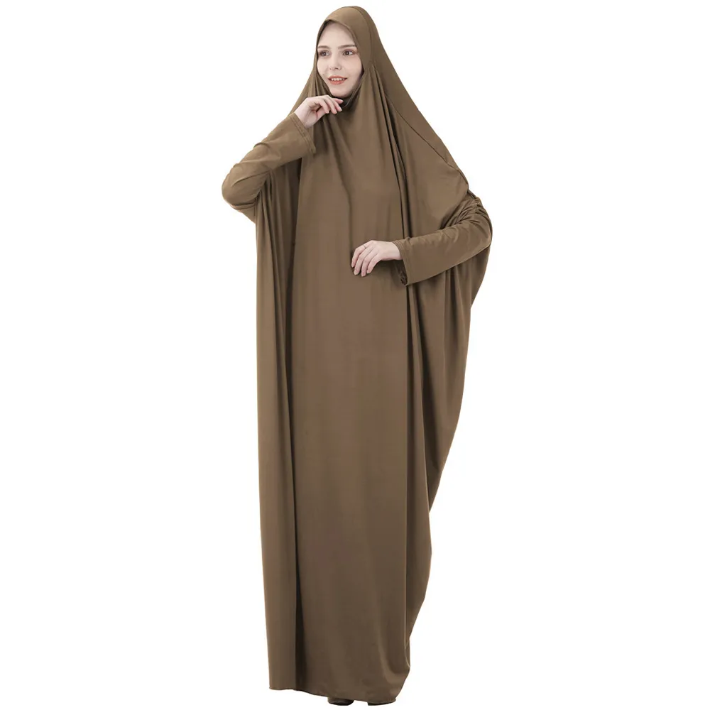Frauen Muslim Einteiliges Gebetskleid Lange Jilbab Islamische Kleidung Hajj und Umrah Gebetsoutfit Lange Khimar Niqab Kopfbedeckung Saudis286c