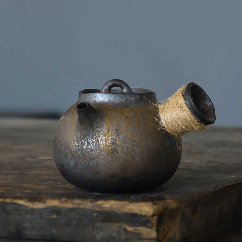 LUWU japanese ceramic kyusu teapots chinese kung fu tea pot drinkware 200ml 210621