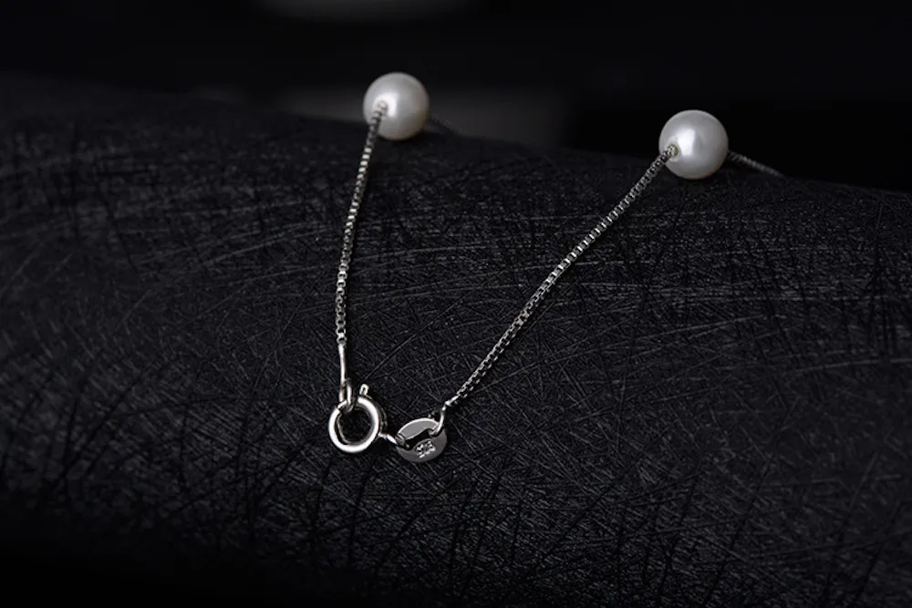 925 Sterling Silver Jewelry 6mm Shell Pearl Sweater Chain Necklace Woman Gifts for Lovers D-1702902