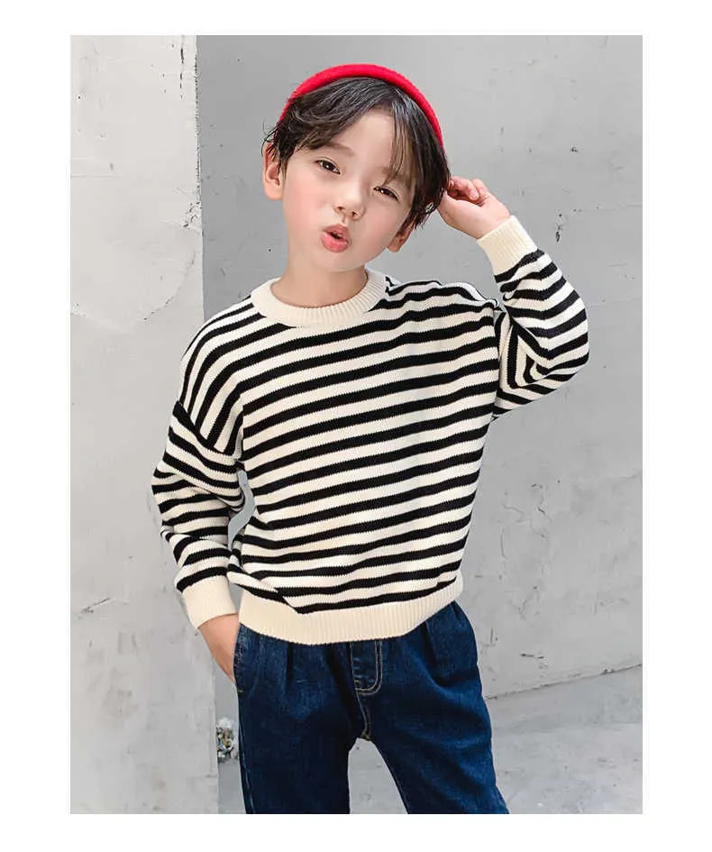 1-8y Children Knitted Sweaters Autumn and Winter Pullovers O-neck Cotton Kids Clothing Causal Boys and Girls Clothes Sweater Y1024