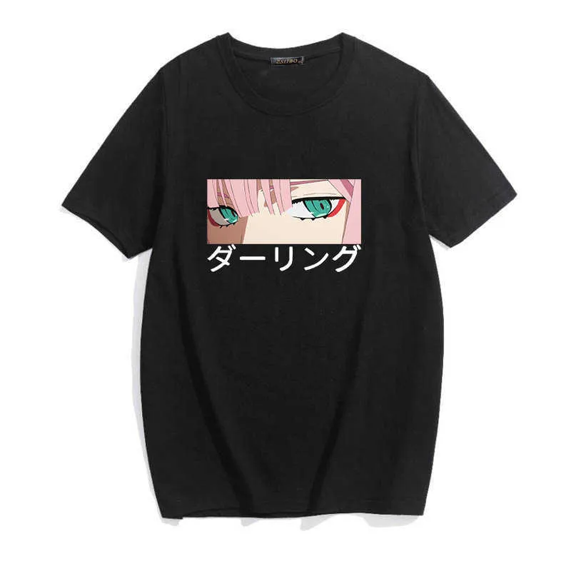 Darling in the franxx anime Harajuku Zero DUE bella ragazza stampa donna top allentato nuova estate manica corta chic T-shirt femminile Y0629