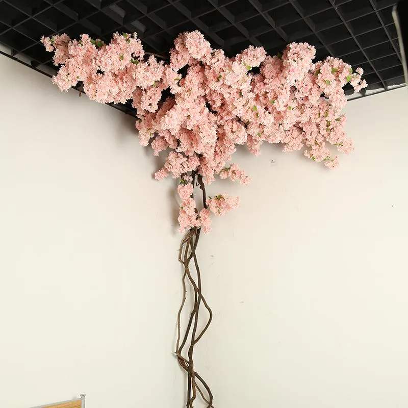 Couronnes de fleurs décoratives 1 pièces fleurs de cerisier branches artificielles pour mariage arc pont décoration plafond fond mur D293i