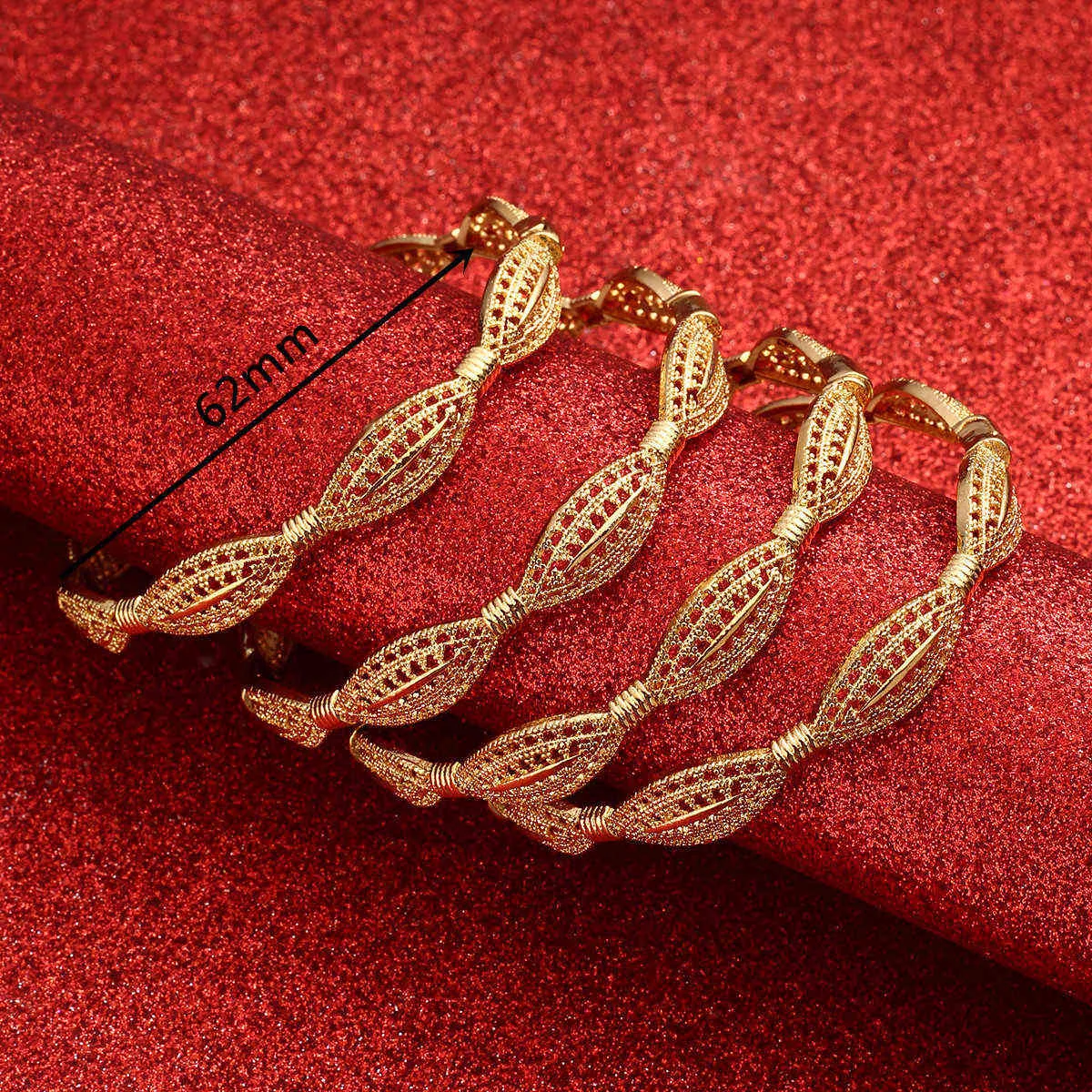 Etiopska biżuteria Bransoletki Dubaj Złoty Biżuteria Bransoletki Dla Kobiet Afryki Bransoletki Bransoletki Dla Kobiet Prezenty Q0719