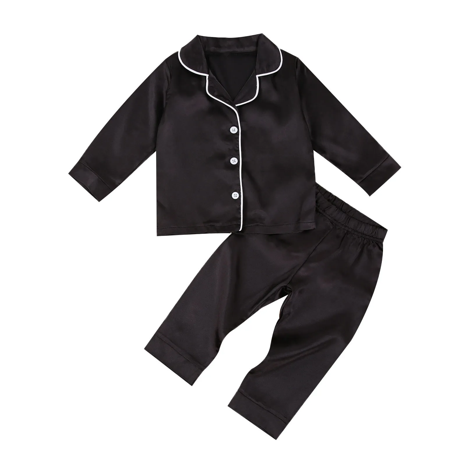 1-7Y秋の春の幼児子供男の子パジャマセット子供のための灰色の長袖カジュアルスリープ服210515
