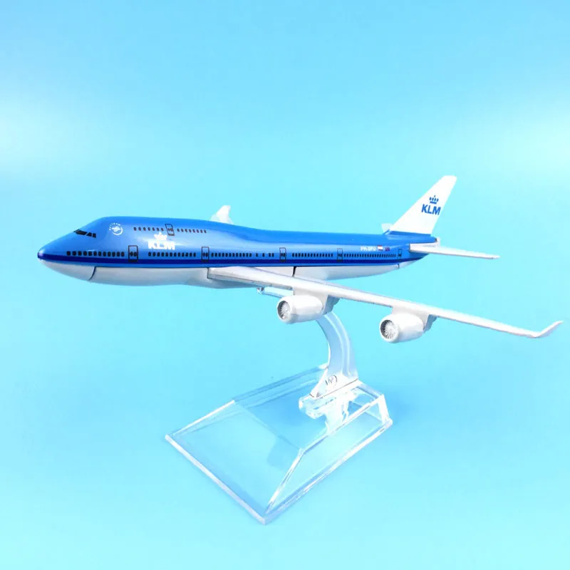 16 cm großes Royal Dutch Boeing 747-Flugzeugmodell, 1:400, Metalldruckguss, Spielzeug, Geschenke