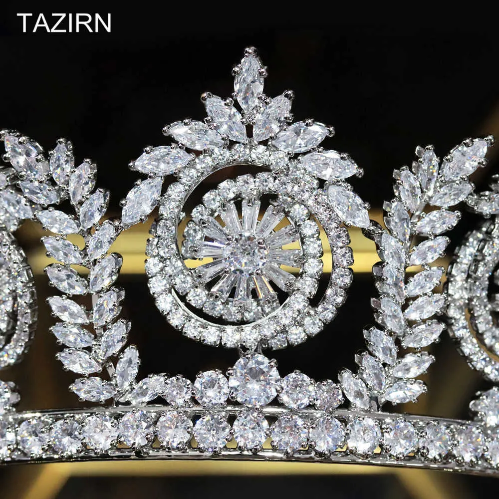 Regina Corone Zirconia Diademi di Cristallo Donna 2021 Principessa Diadema Lo Spettacolo Del Partito Accessori Da Sposa X0625