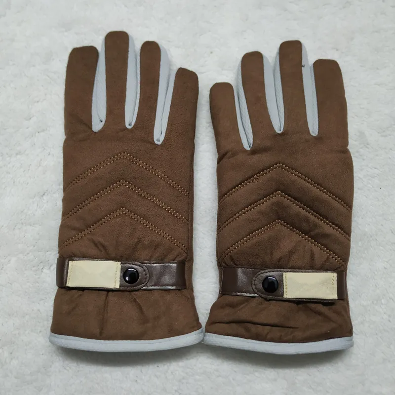 Winter Mens Deer Skin Velvet Gloves Classic Vintage Warm Soft Design Men Mittens Outdoor Riding Ski Glove311t