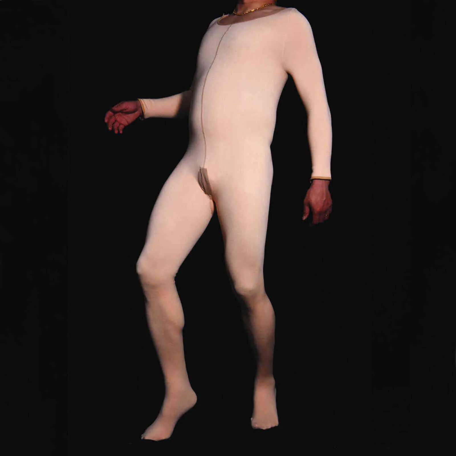 Metelam Mens Full Body Suit avec Mirco Velvet à l'intérieur Super Keep Warm Convex Pouch Penis Gaine Style pour l'hiver 211108