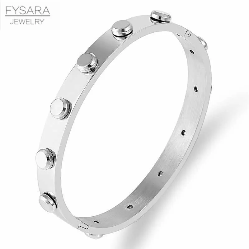 Fysara Luxury Brand Vite Rivetto Braccialetti Uomo Colore oro Acciaio inossidabile Amore Chiodo Braccialetti Punk Rock Gioielli Ragazzo Orologio Accessori Q0719