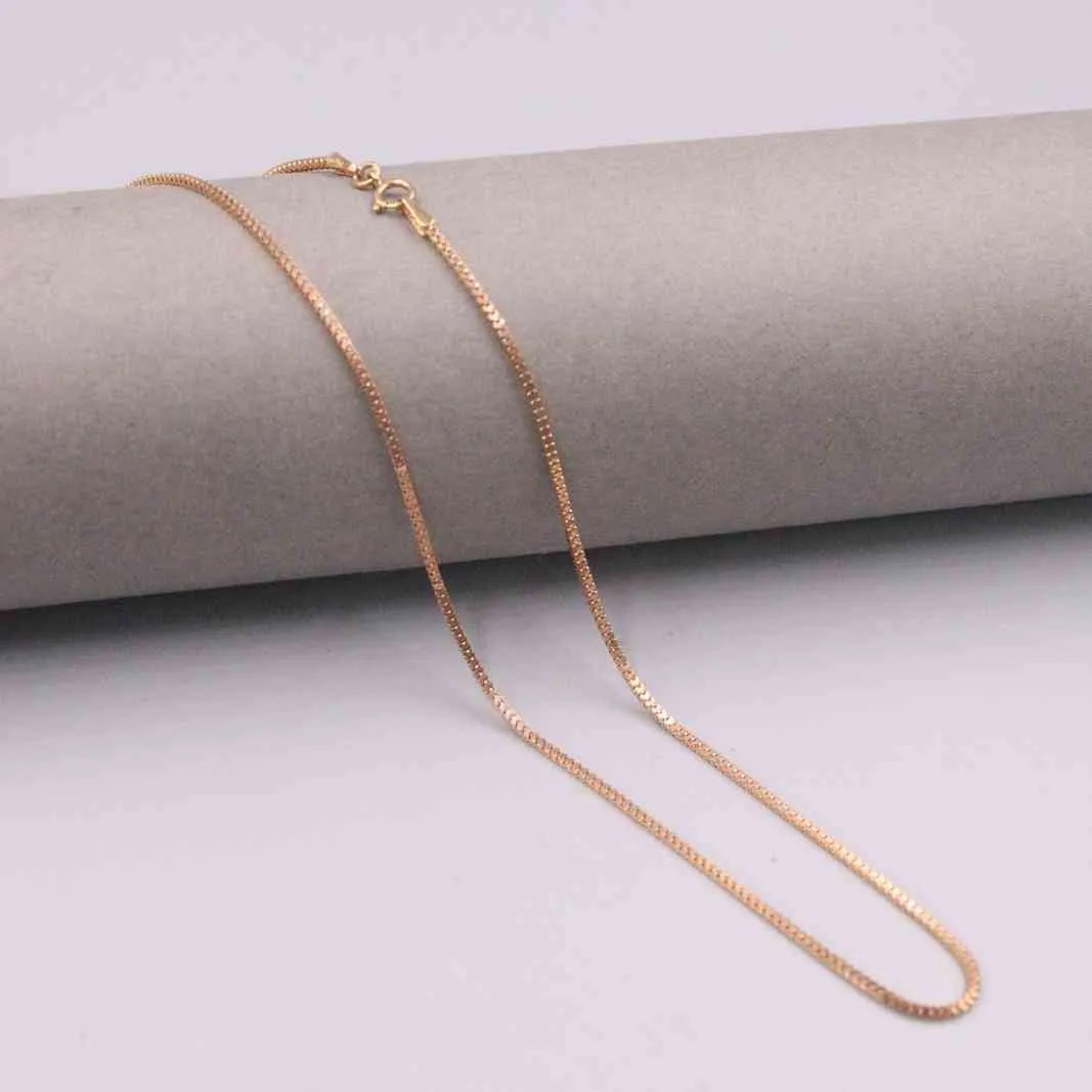 Au750 Real 18K Rose Chain Neckalce For Women Female 1.8mm Millax Box Gold Necklace 16''L Gift