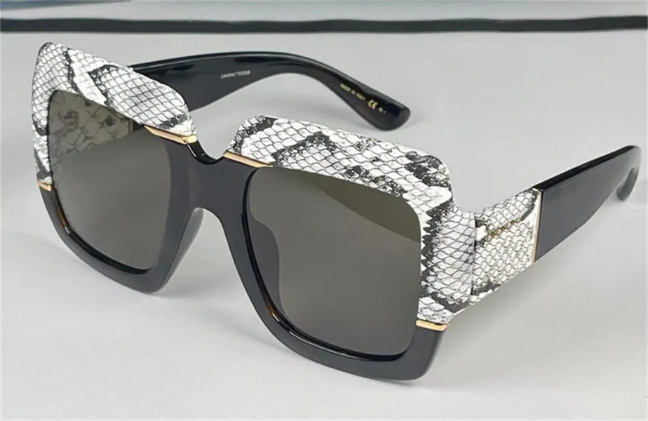 moda kadın tasarımcı güneş gözlükleri kare yılan cilt çerçevesi en kaliteli popüler cömert zarif stil 0484 uv400 koruma gla237r