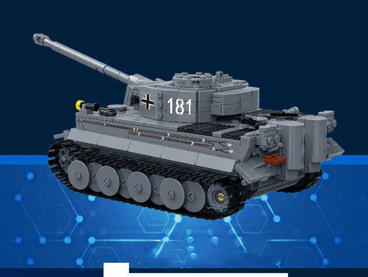 GUDI 6104 Militaire Serie Collectie Model Duitsland Tiger I Tank Gemonteerd Bouwsteen Speelgoed Voor Kinderen H0824