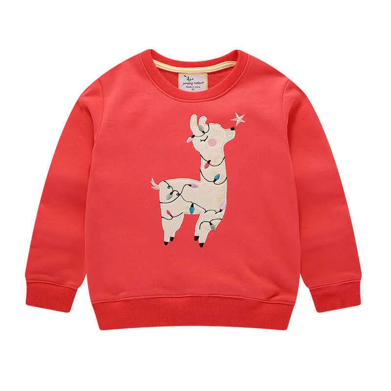 Jumping Girls Dinosaurs Felpa vestiti invernali Felpe con cappuccio bambini Felpe Animali Toddler Kids Shirt Girl 210529