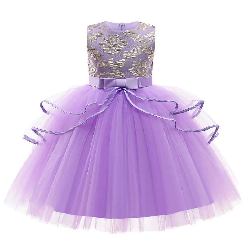 Princesse Arc Fleur Fille Robe D'été Tutu De Mariage Robes De Fête D'anniversaire Pour Les Filles Enfants Costume Nouvel An enfants vêtements Q0716