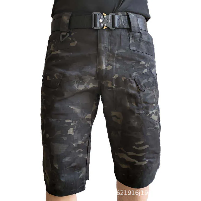 Summer Men Shorts Outdoor Tactical Short Spodnie Wojskowe Mężczyźni Odzież Cargo Spodnie 2021 Kombinezony Multi-kieszonkowe szorty X0705